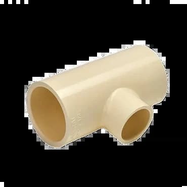 CPVC Reducer Tee SCH 40 | Size: 2 1/2" X 1 1/2" (65mm x 40mm) | Type: SCH 40 | Material: CPVC | For hot and cold water plumbing | Max operating temperature: 82°C | Max pressure: 8.79 bar