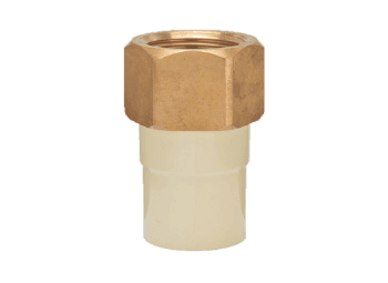 CPVC Reducing Female Adapter Brass Threaded | Size: 3/4" X 1/2" (20mm x 15mm) | Type: Reducing FABT | Material: CPVC | For hot and cold water plumbing | Max operating temperature: 82°C | Max pressure: 8.79 bar