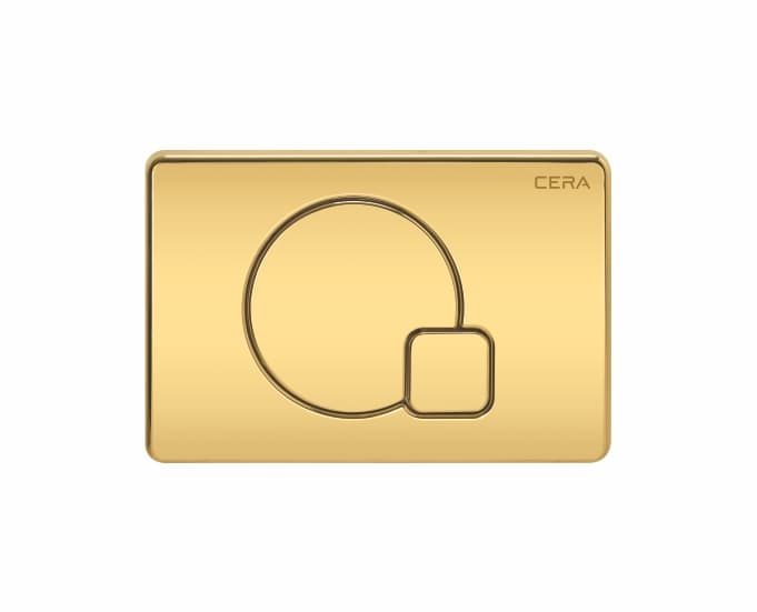 Flush Plate Q Type Knob - French Gold PVD Finish | Suitable with Cera Concealed tanks only ( B1110111, . B1110113, . B1110112, B1110101)