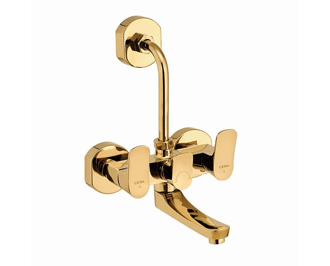 Perla Wall Mixer with 210 mm (8.5") Long Bend Pipe for Overhead Shower | Chrome Finish
