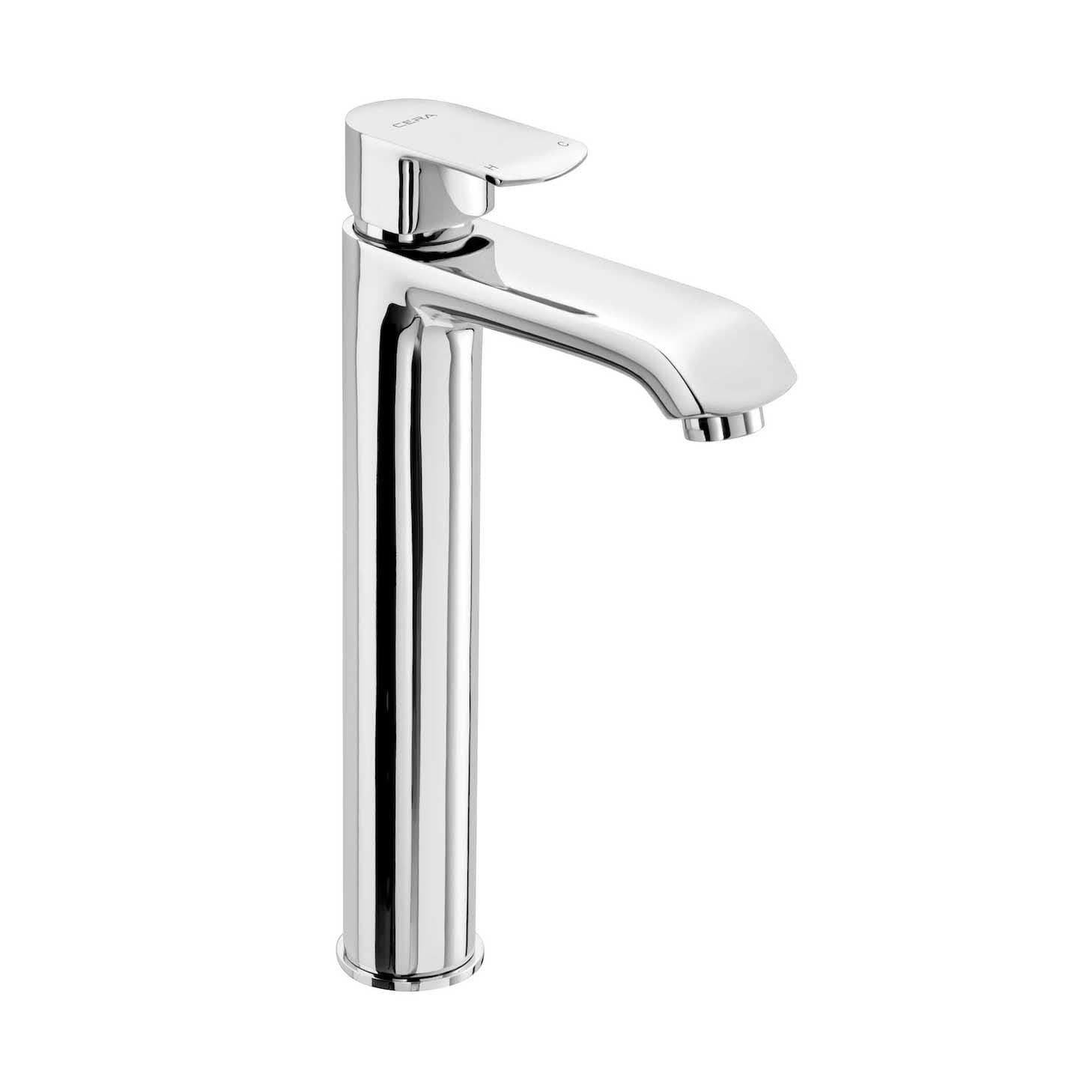 Chromo Single Lever Basin Mixer (Hot & Cold Water) | Chrome Finish | with 300 mm (12") extended body and 600 mm braided connection pipe