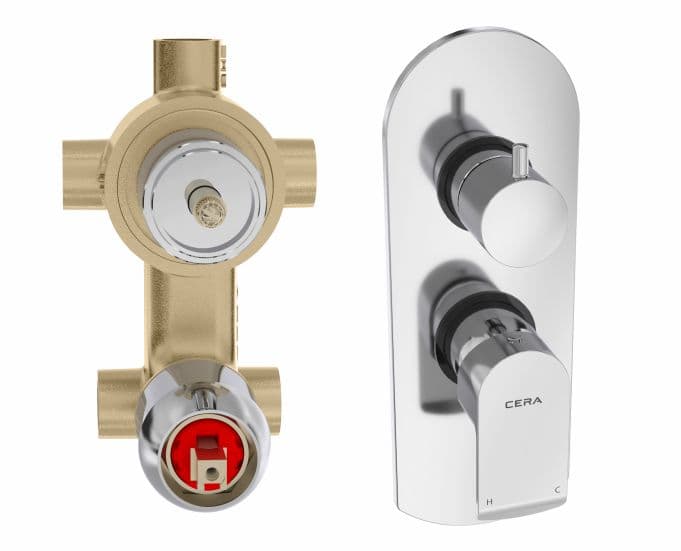 Chromo Exposed Part for 3 Outlets Single Lever Concealed Diverter | Chrome Finish | Compatible with Concealed Part F4070202 sold separately