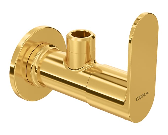 Curve Angle Cock with Wall Flange | Chrome Finish