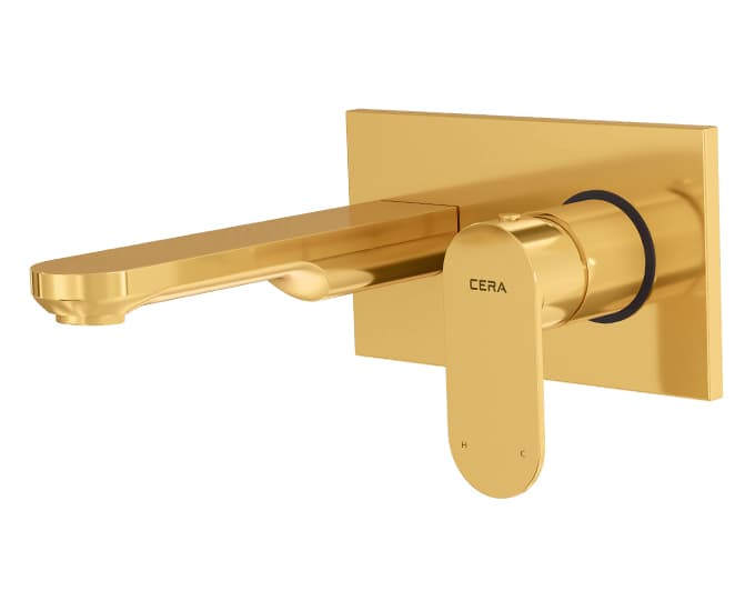 Curve Exposed Part for Wall Mounted Single Lever Basin Mixer ( Hot & Cold Water) | Chrome Finish | Compatible with Concealed Part F4065103 sold separately