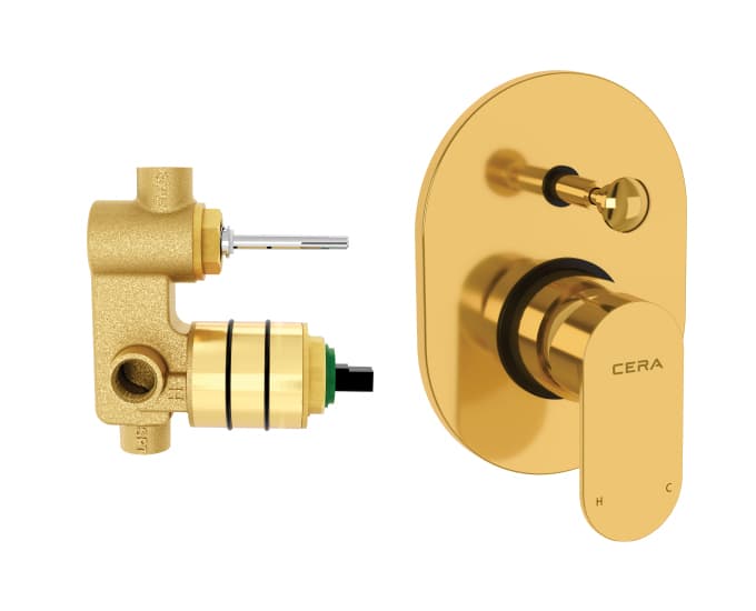Curve Exposed Part for High Flow Single Lever Concealed Diverter | Chrome Finish | Compatible with Concealed Part (F4030301 sold separately)