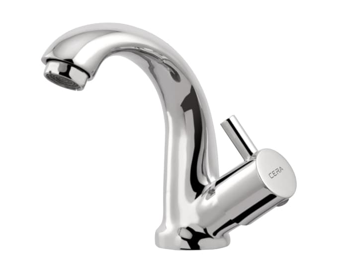 Garnet Pillar Cock (Cold Water only) with Swan Neck Spout (Right) and Aerator | Chrome Finish