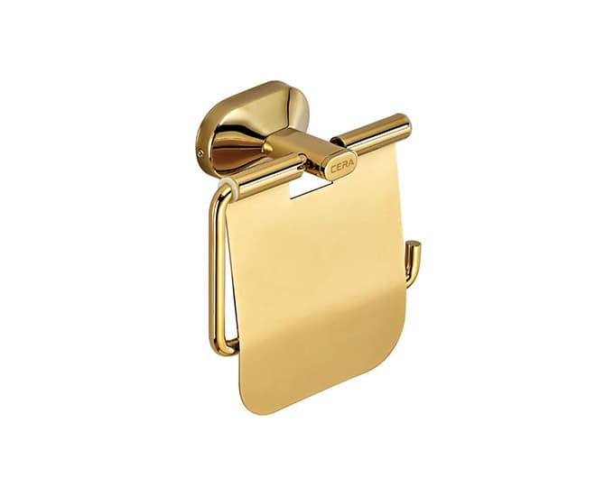 Icon Toilet Toilet Paper Holder with Flap Guard | French Gold Finish