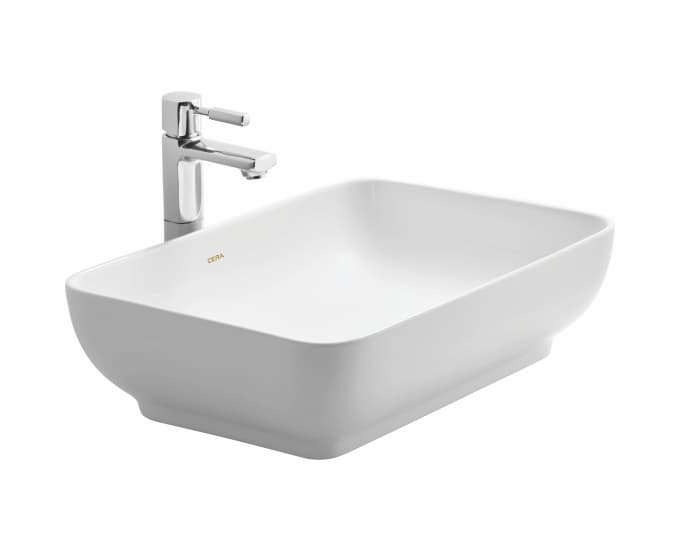 Campa Table Top Wash Basin | Without Tap Hole Provision | Finish: Snow White | Size: 550 x 400 x 160 mm