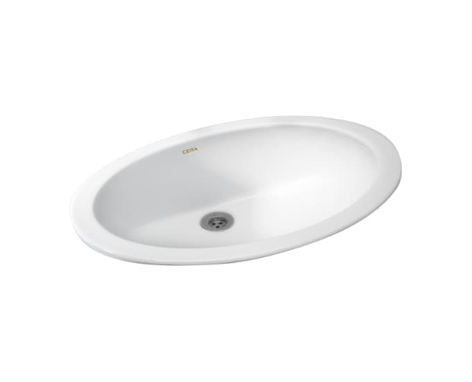 Oval Counter Wash Basin | Without Tap Hole Provision | Finish: Snow White / Ivory | Size: 460 x 360 x 150 mm | Without Tap Hole Provision