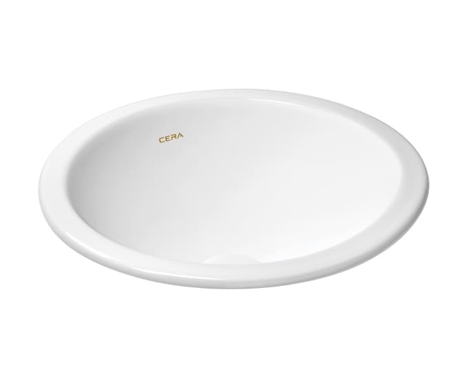 Circle Counter Wash Basin | Without Tap Hole Provision | Finish: Snow White / Ivory | Size: 380 x 380 x 150 mm | Without Tap Hole Provision
