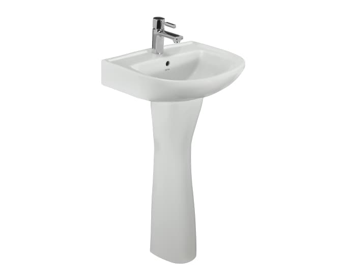 Cadal Wall Hung Wash Basin | Finish: Snow White | Size: 515 x 410 x 195 mm | With Tap Hole Provision | For use with Full Pedestal (S2090113) (height 850 mm)