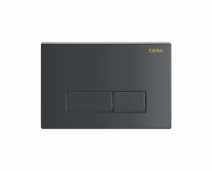 Flush Plate H Type Knob - Matte Black Finish | Suitable with Cera Concealed tanks only ( B1110111, B1110113)