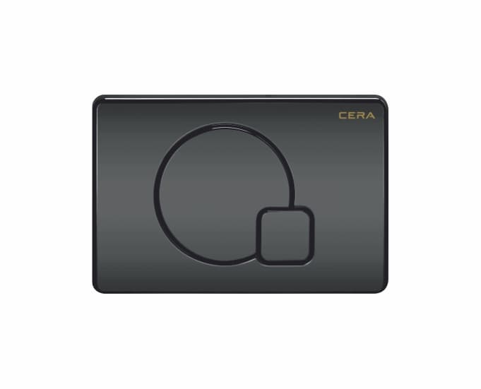 Flush Plate Q Type Knob - Matte Black Finish | Suitable with Cera Concealed tanks only ( B1110111, B1110113)