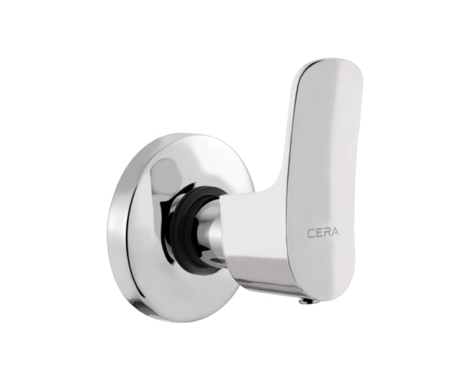 Perla Flush Cock | Chrome Finish | Exposed Part (Lever, Cartridge Sleeve, Flange) (Compatible with Concealed Part Cat No: F4060102 sold separately)