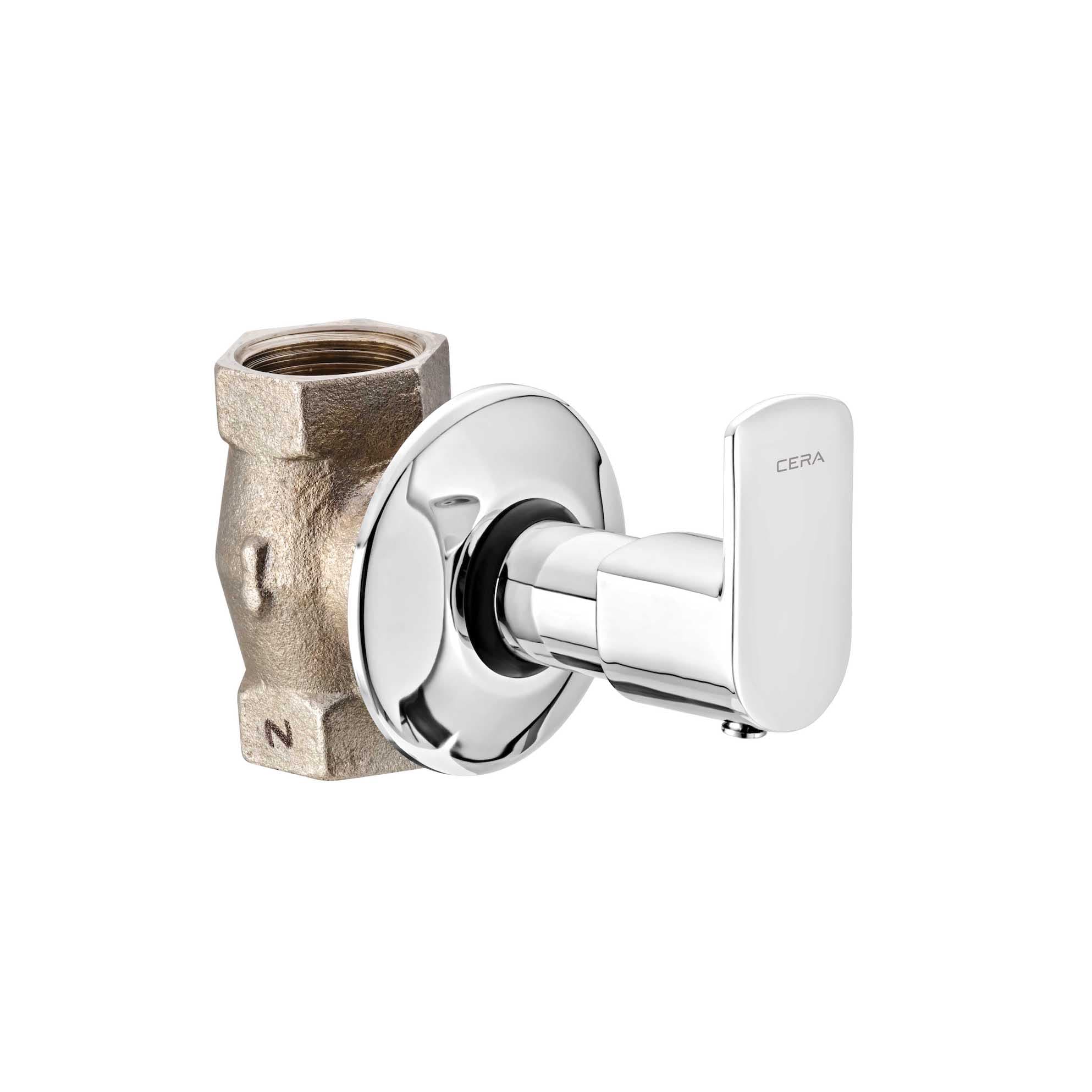 Chromo Flush Cock | Chrome Finish | Exposed Part (Lever, Cartridge Sleeve, Flange) | Compatible with Concealed Part F4060102 sold separately
