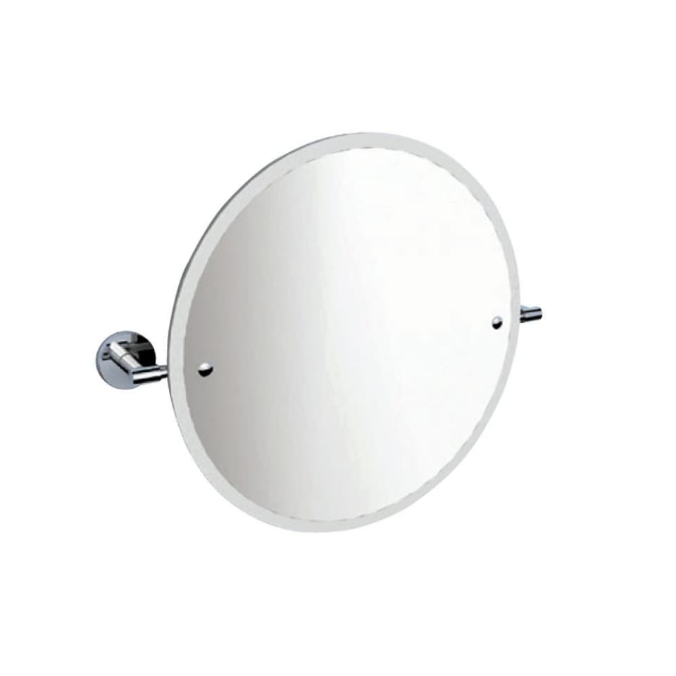 Swivel Mirror with Flange | Round Shape | Wall-mounted | Finish: Chrome | Material: Stainless Steel