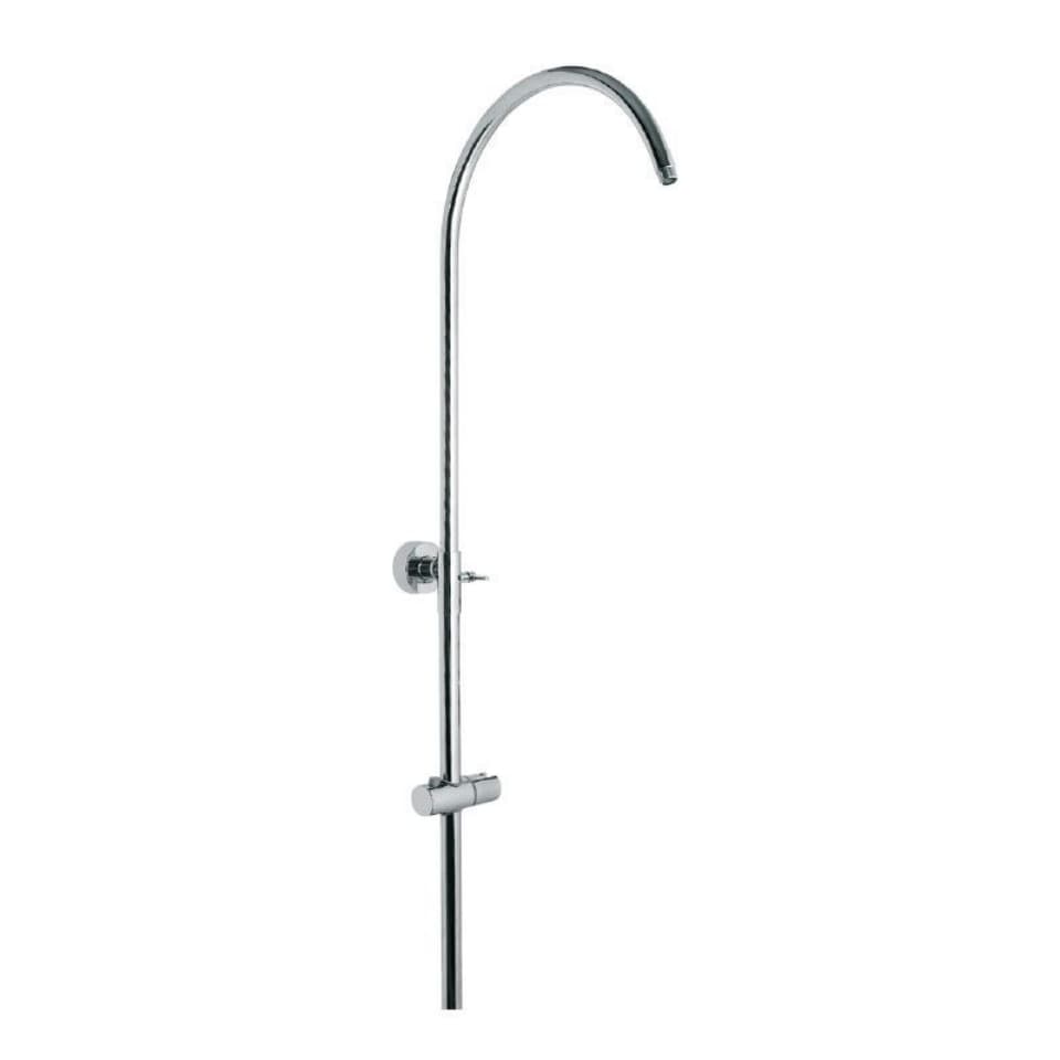 Exposed Shower Pipe For Wall Mixer Round Shape 25 mm dia., Size 1050 x 350 mm with Provision to Adjust Height Upto 250 mm with Wall Bracket (for Connection to Overhead Shower & Sliding Holder for Hand Shower) | Chrome Finish