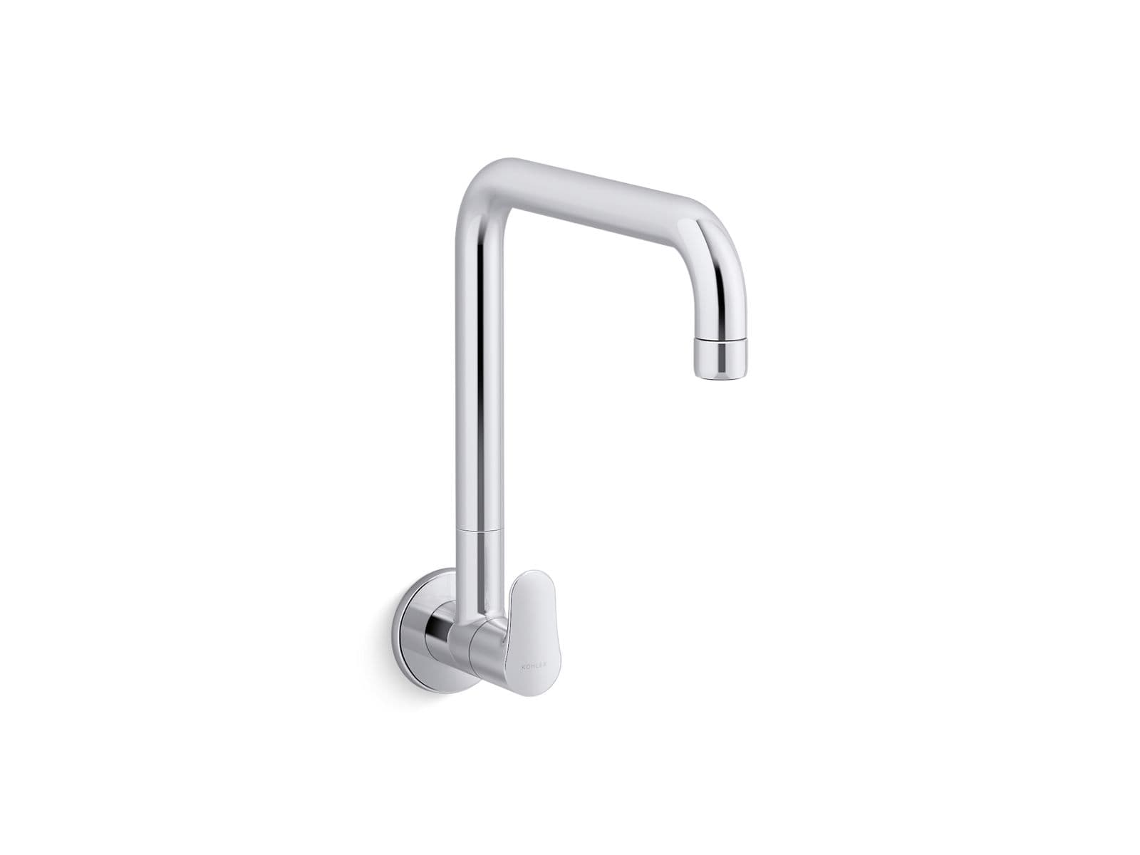 Aleo+ Sink Cock (Cold Water Only) (Wall Mounted) | Chrome Finish | With 225 mm Long Swivel Spout and Wall Flanges | For Kitchen use