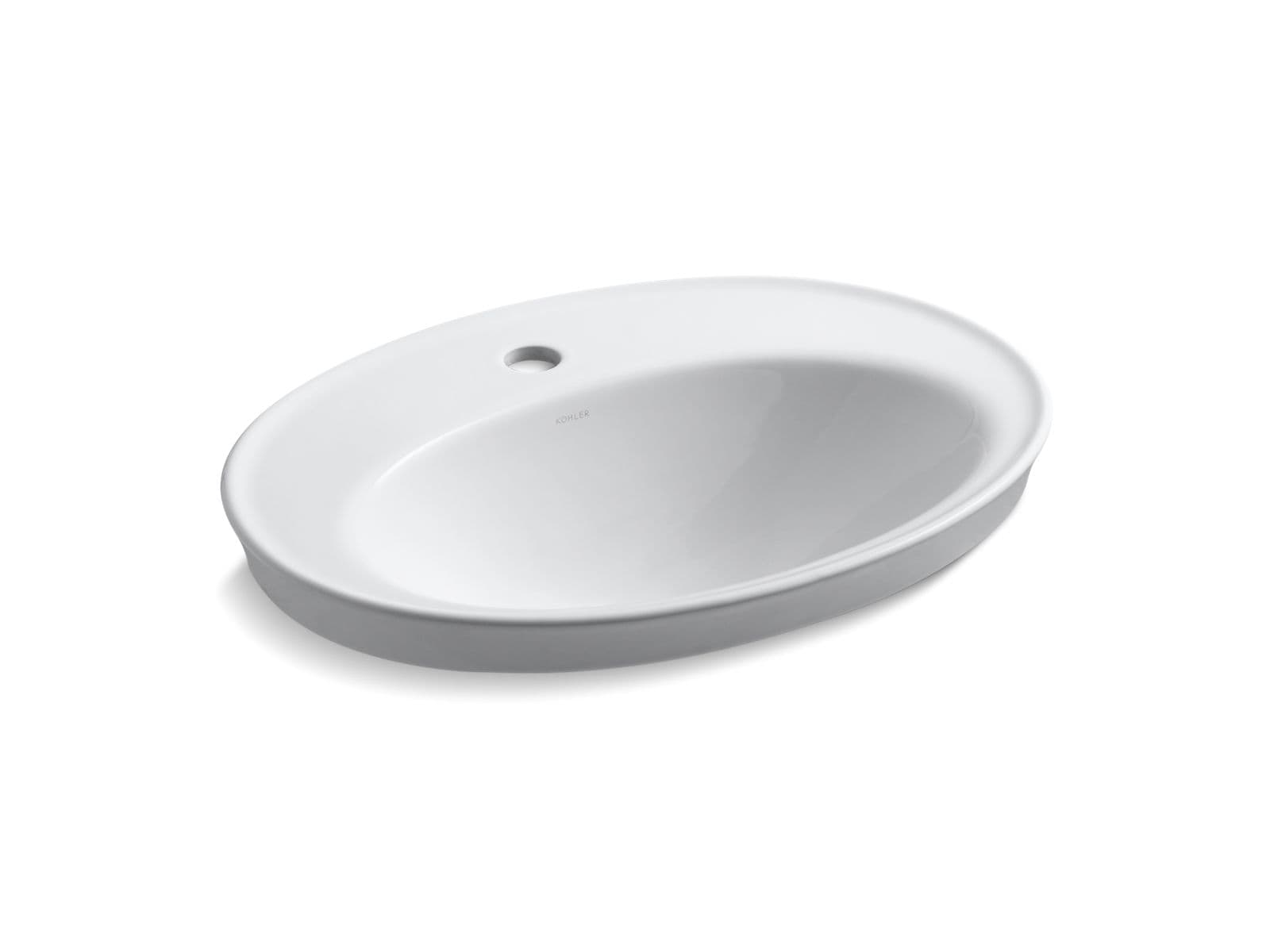 Caxton™ 492 mm Undercounter Wash Basin with glazed underside | White Finish | Must order: Grid drain (K-45432IN-CP) (sold separately)