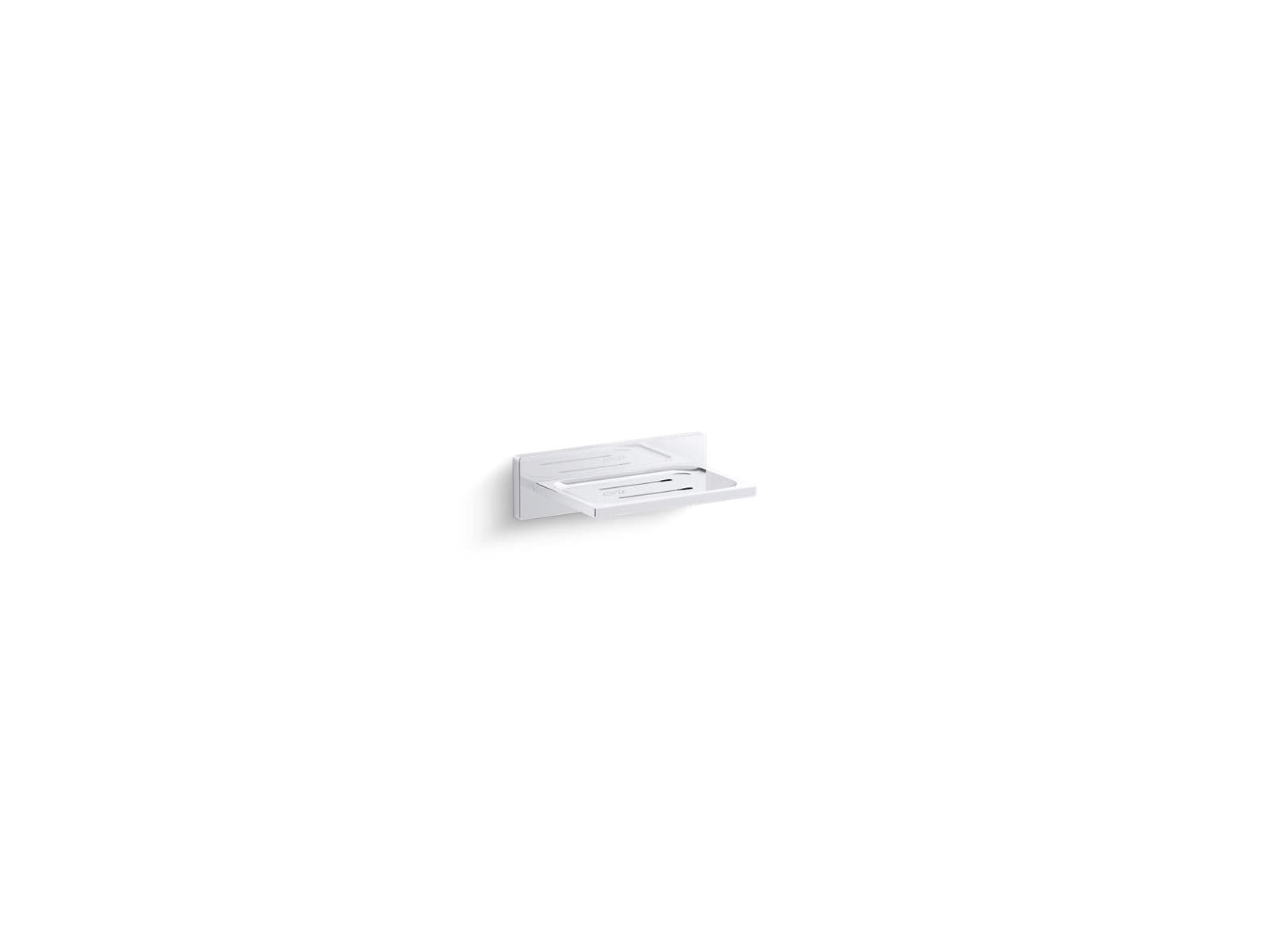 Soap Dish and Holder | Rectangular glass | Chrome Finish