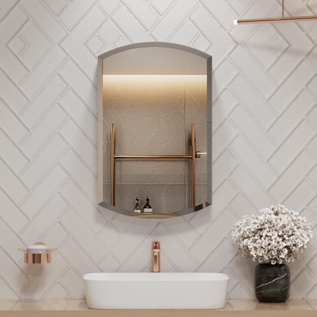 Round Framed Mirror 559 mm | Brushed Gold Finish