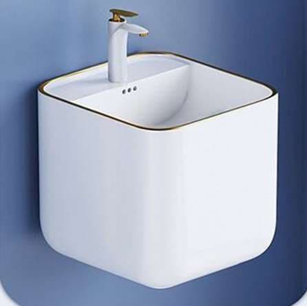 Designer Wash Basin | Wall Hung | Size: 450x420x400mm | Glossy | With Tap Hole