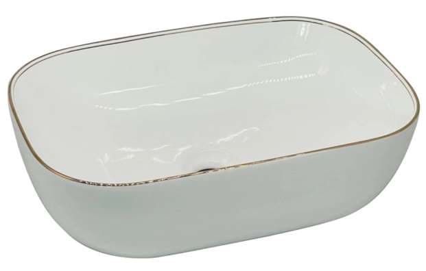 Designer Wash Basin | Table Top | Size: 455x325x145mm | Glossy | Without Tap Hole