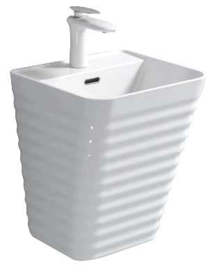 Designer Wash Basin | Wall Hung | Size: 395x380x490mm | Glossy | With Tap Hole