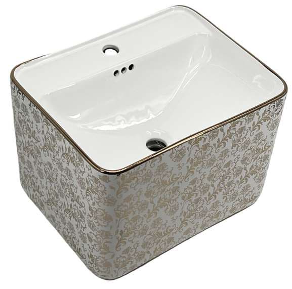 Designer Wash Basin | Wall Hung | Size: 500x400x400mm | With Tap Hole
