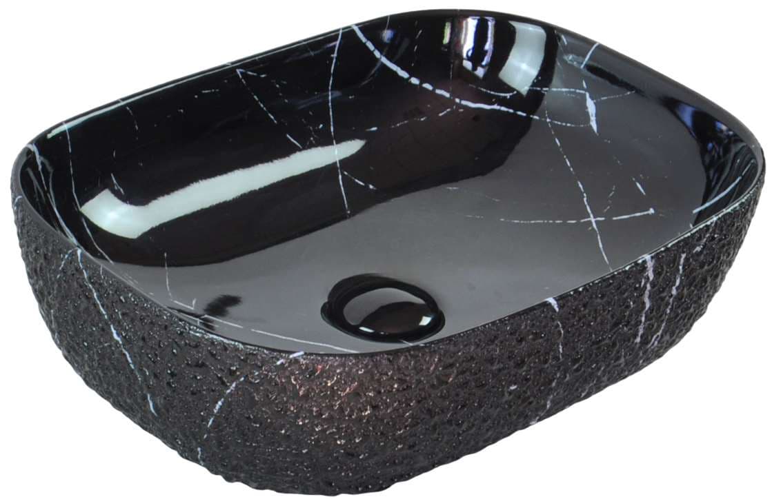 Designer Wash Basin | Table Top | Size: 500x395x145mm | Glossy | Without Tap Hole