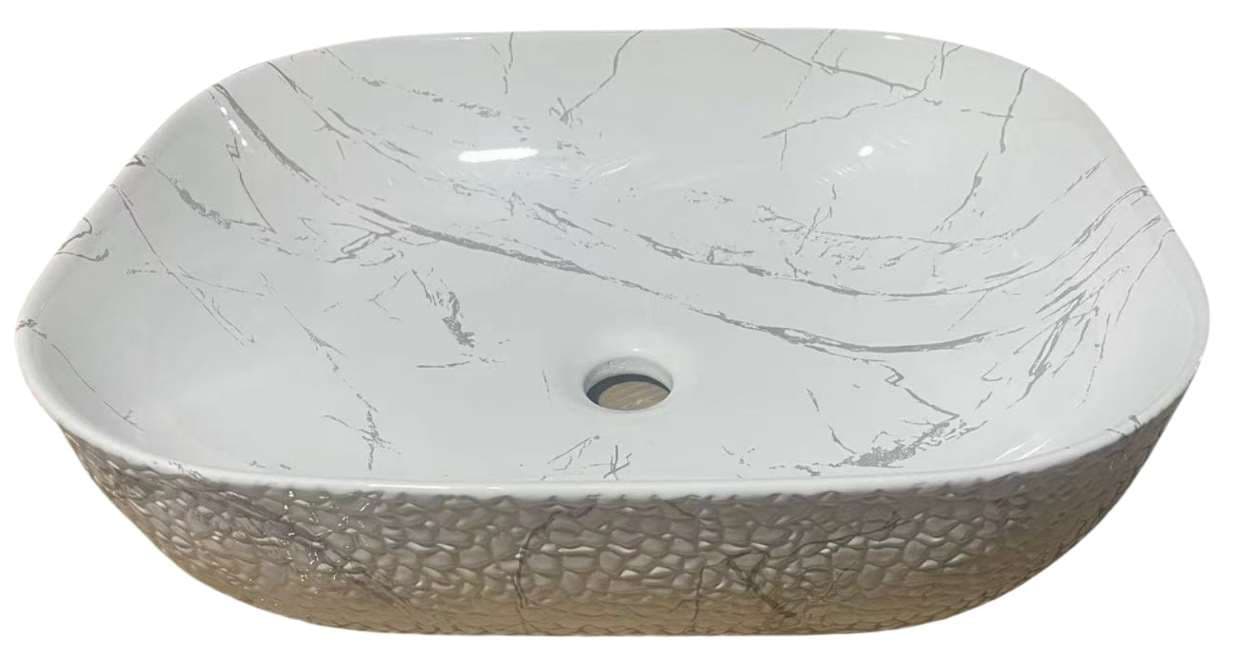 Designer Wash Basin | Table Top | Size: 500x395x145mm | Glossy | Without Tap Hole
