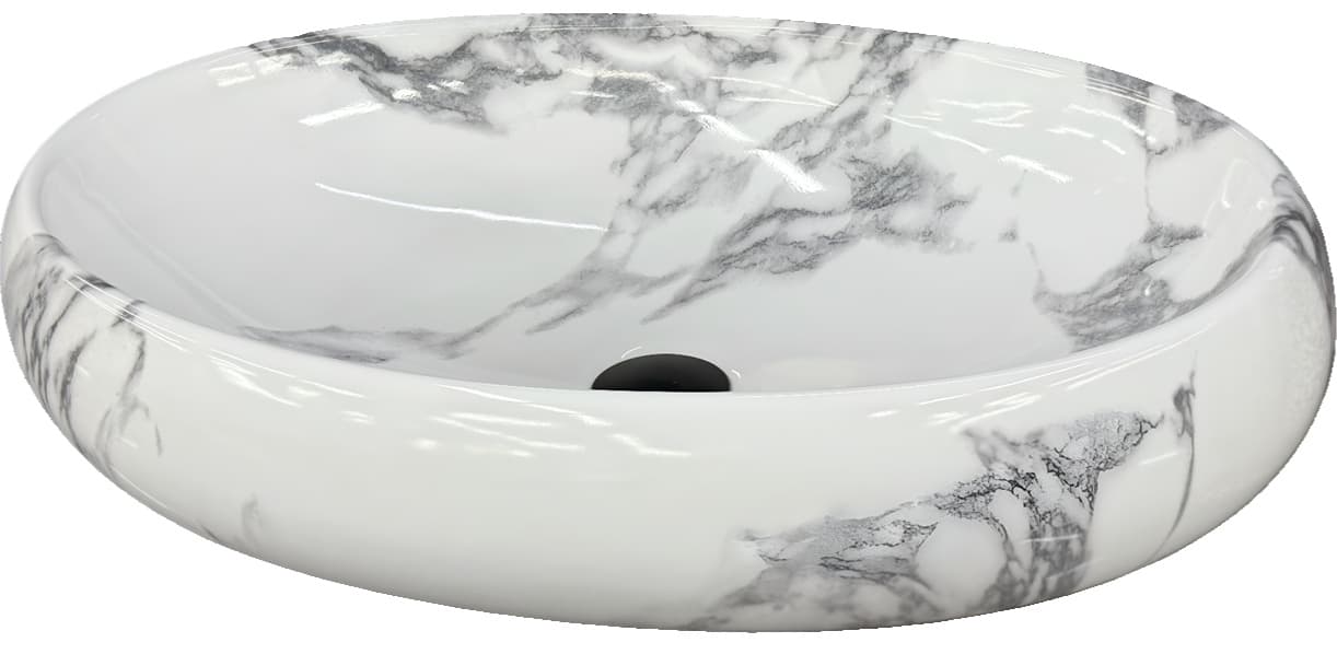 Designer Wash Basin | Table Top | Size: 600x400x150mm | Glossy | Without Tap Hole