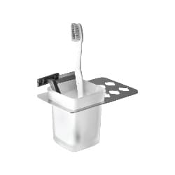 Tooth Brush Holder | Lyrio Series | Wall Mounted Holder With Durable Finish | Keeps Brushes And Bathroom Items Organized