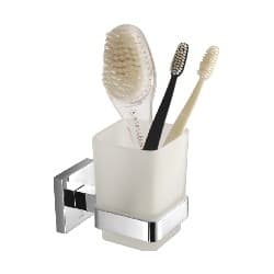 Tooth Brush Holder | Squaro Series | Wall Mounted Holder With Durable Finish | Keeps Brushes And Bathroom Items Organised