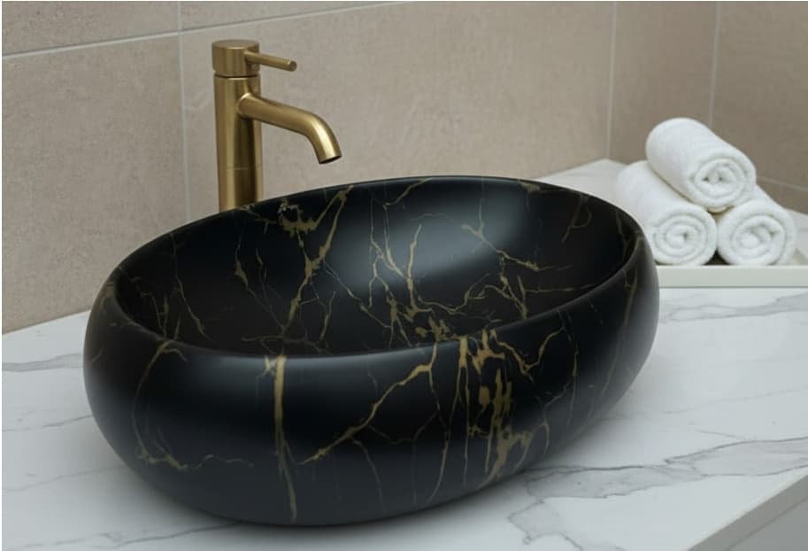 Designer Wash Basin | Table Top | Size: 600x400x150mm | Finish: Marble — image 1