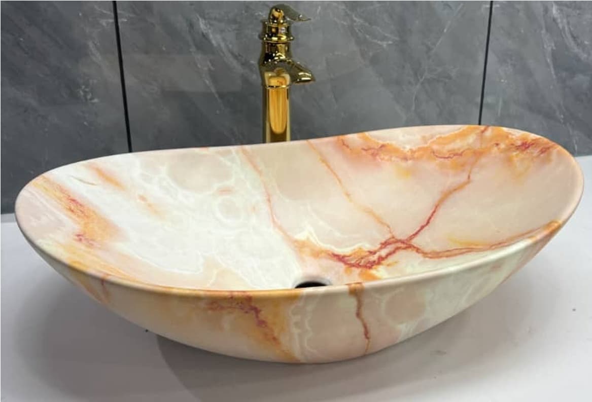 Designer Wash Basin | Table Top | Size: 610x370x135mm | Finish: Marble — image 1