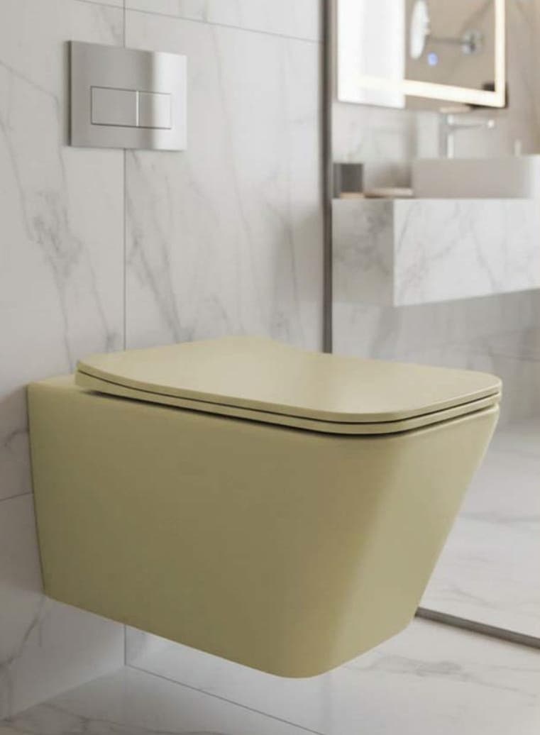 Designer Wall Hung Toilet | Size: 515x360x350mm | Soft Close Seat Cover Included | Recommended Buy: PS-304 Designer Wash Basin (sold separately)