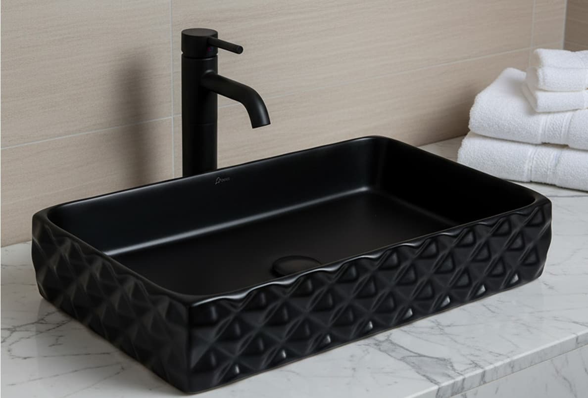 Designer Wash Basin | Table Top | Size: 600x340x120mm | Finish: Matte