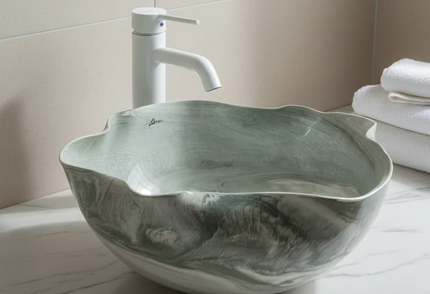 Designer Wash Basin | Table Top | Size: 415x415x140mm | Finish: — image 1
