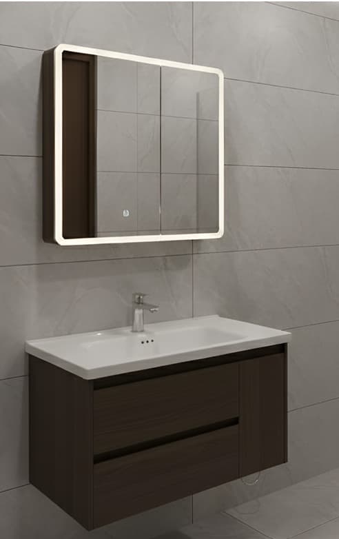 Designer Vanity Cabinet | Cabinet Size: (W)800x(D)470mm | Included: LED Mirror, Wash Basin, Cabinet