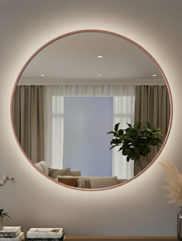 Designer LED Mirror | Size: 700x700mm | Finish: Rose Gold — image 1