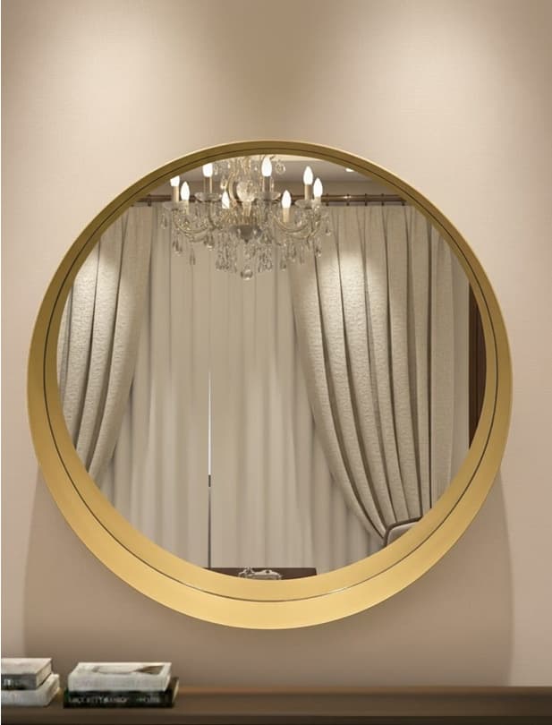 Designer Mirror | Size: 700x700mm | Finish: Gold