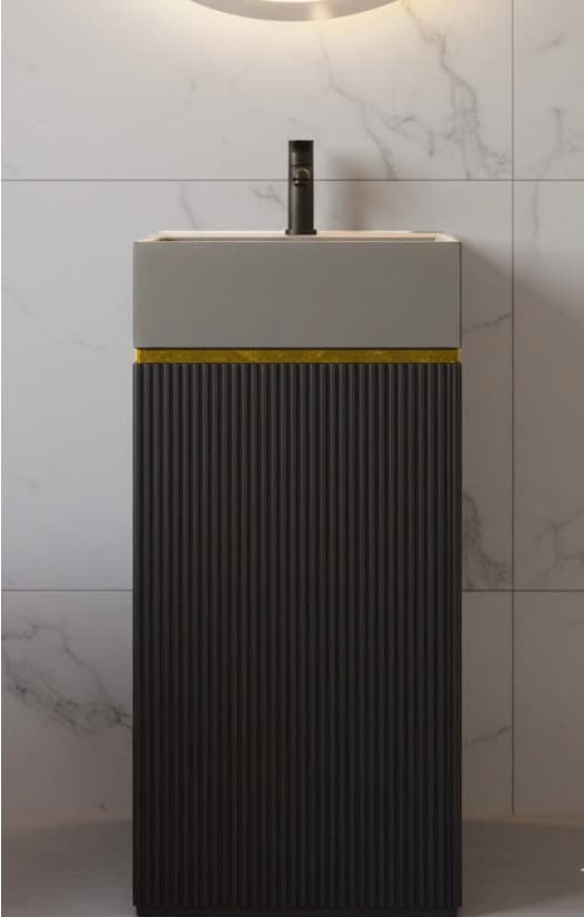 Designer Free Standing Wash Basin | Floor Mounted | Size: 400x400x860mm | Finish: