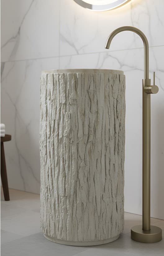 Designer Free Standing Wash Basin | Floor Mounted | Size: 420x420x860mm | Finish: