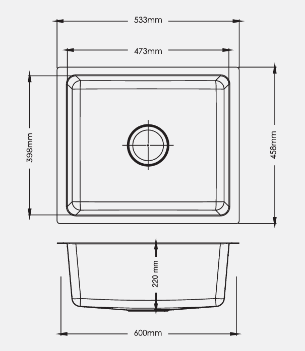 Grace Series Steel Kitchen Sink 21" x 18" x 9" (533 x 458 x 220mm) | SS 304 Grade | Chrome Finish | Top Mount, Under Mount & Flush Mount Installation | Slab Cutting Size: 473 x 398mm — image 2