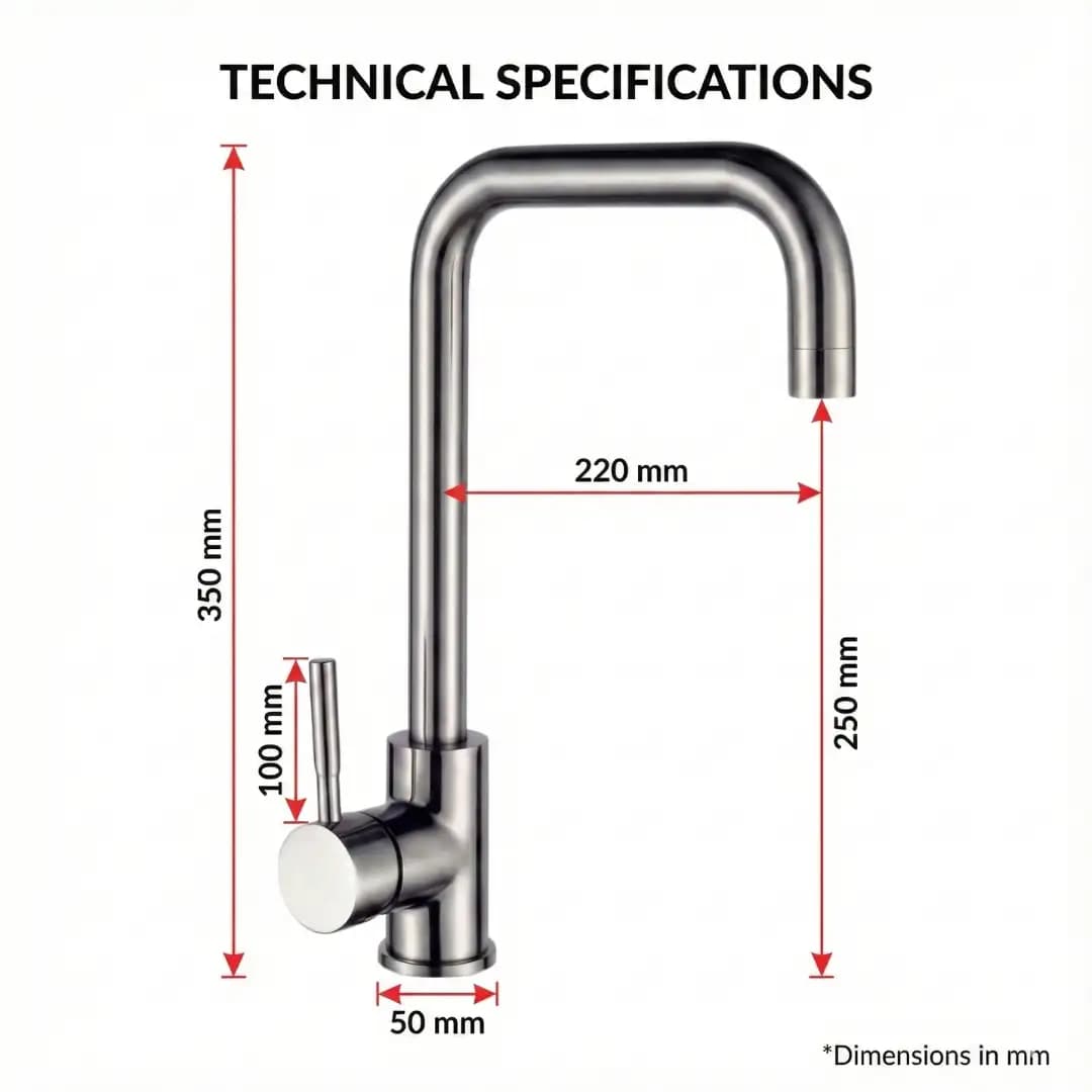 Kitchen Faucet (Hot & Cold) | Finish: Satin — image 4