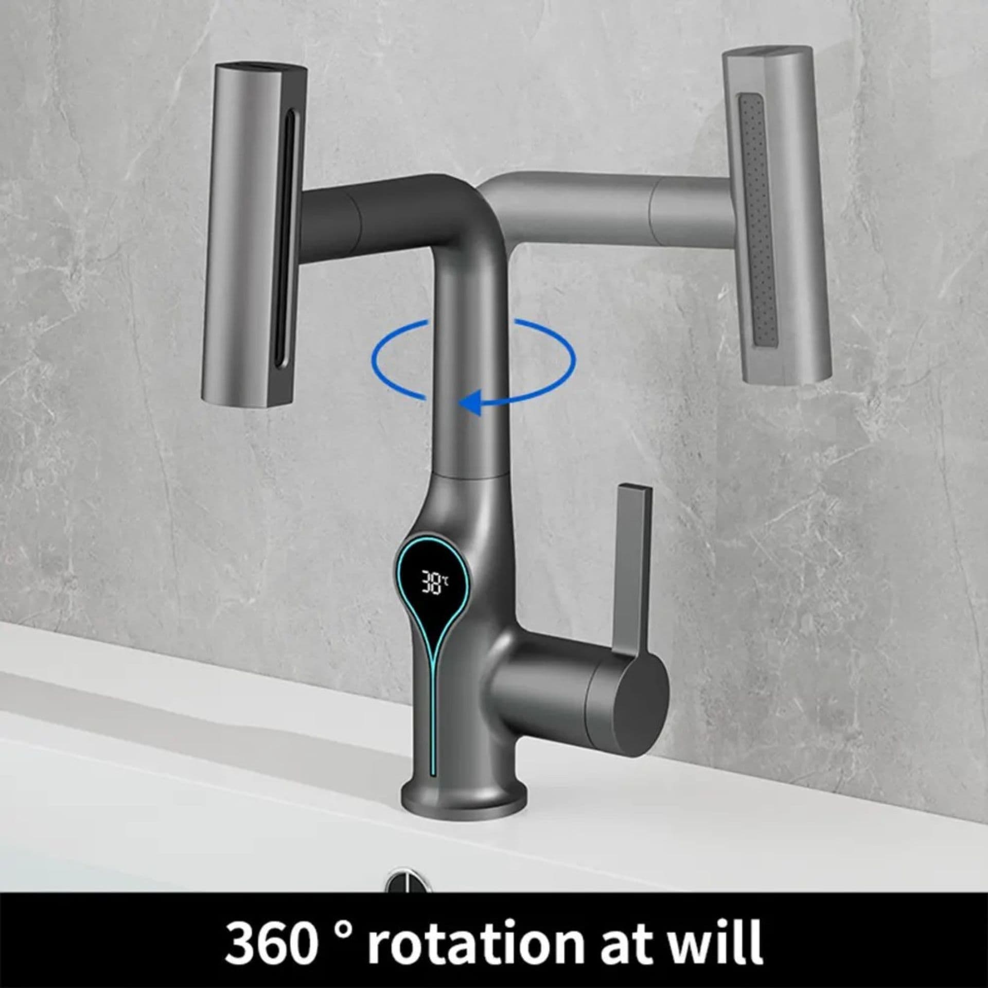 Designer Kitchen Faucet (Hot & Cold) | Finish: Matt Black — image 2
