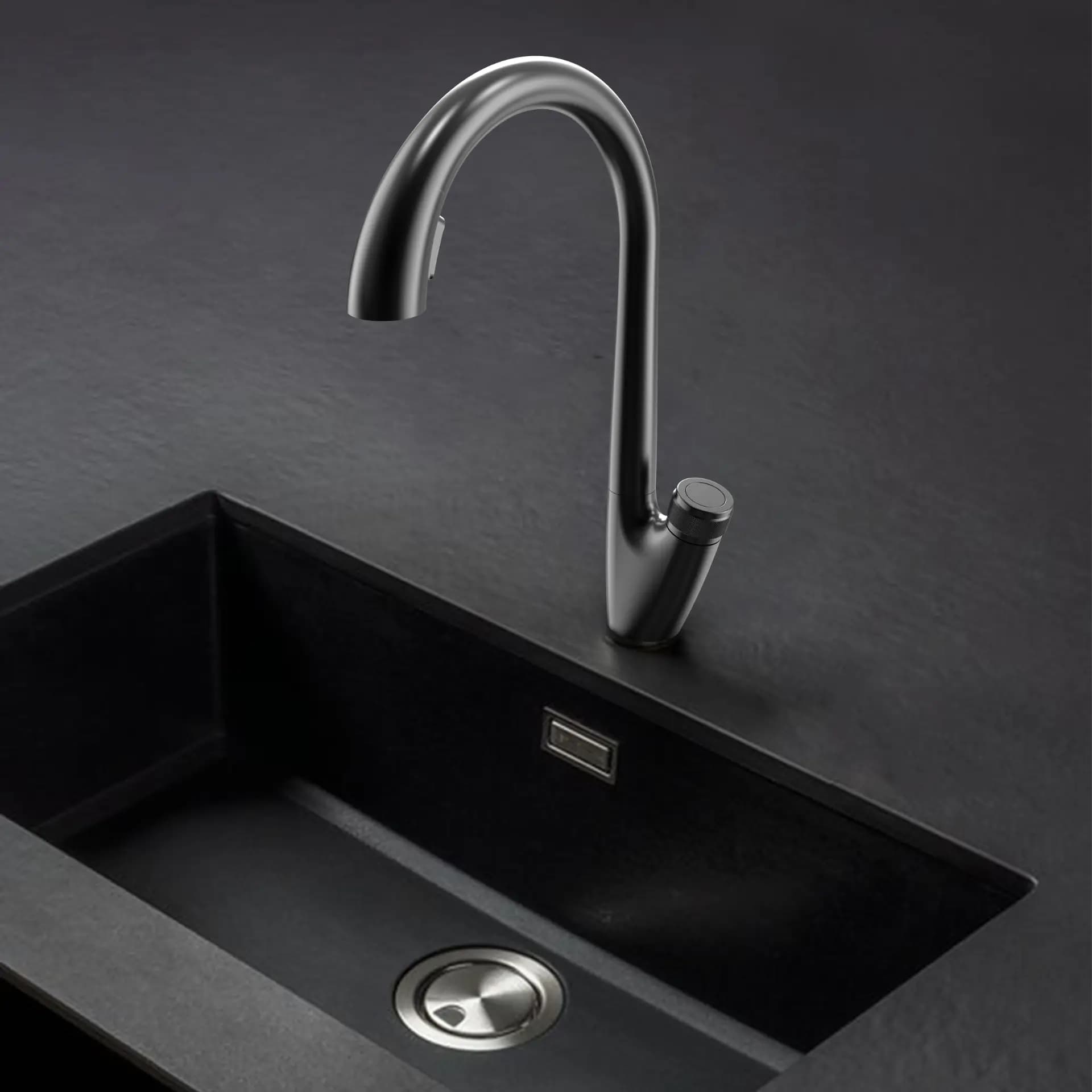 Kitchen Faucet Pull Out (Hot & Cold) | Finish: Matte Black — image 2