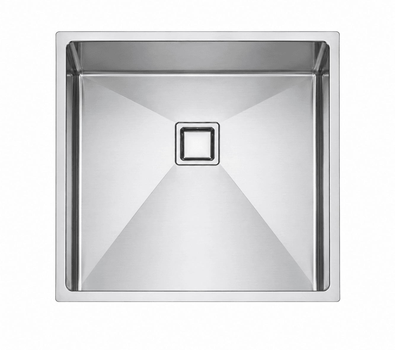 Micro Radius R10 Series Steel Kitchen Sink 17" x 17" x 8" (430 x 430 x 200mm) | SS 304 Grade | Chrome Finish | Top Mount & Under Mount Installation | Slab Cutting Size: 400 x 400mm — image 1