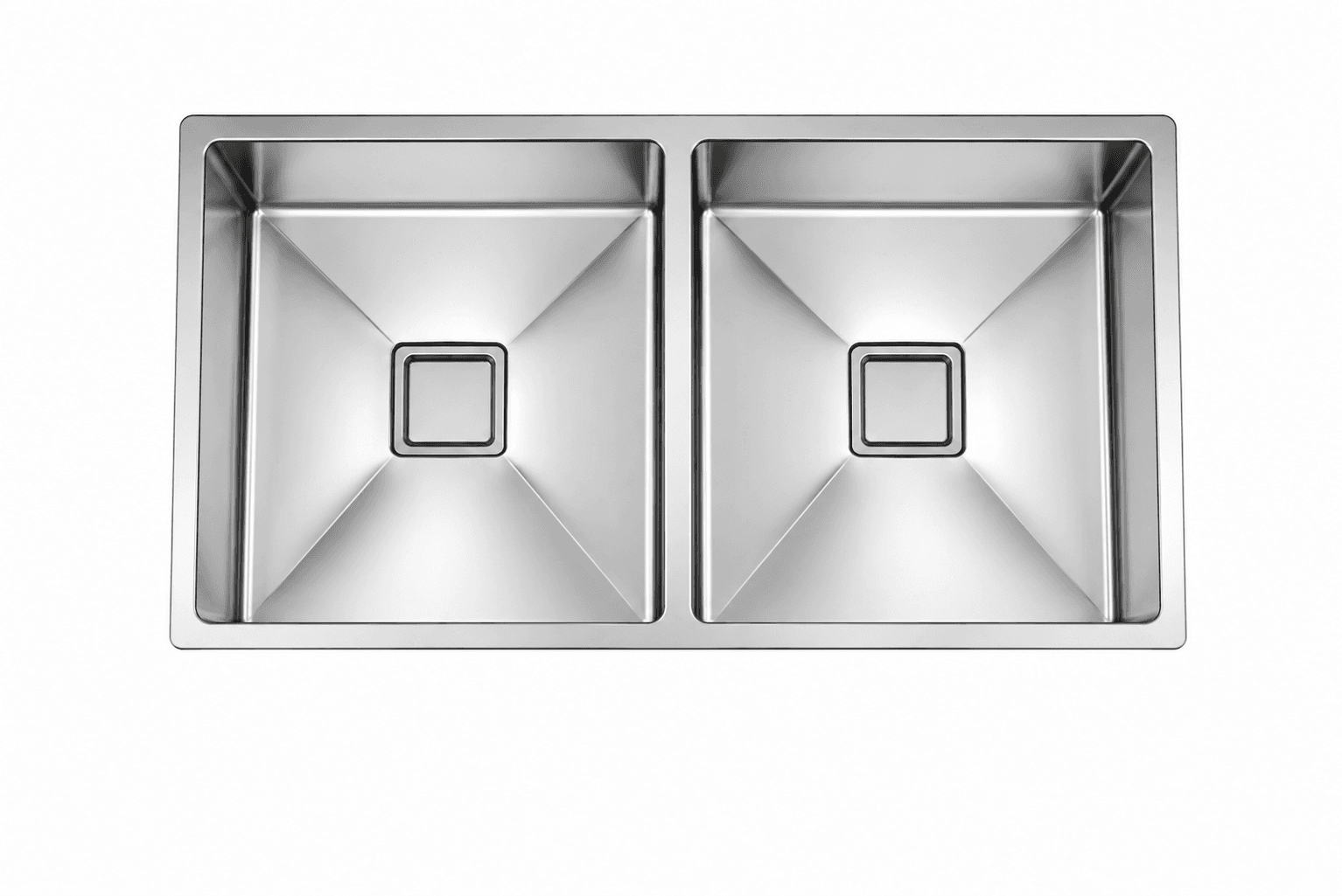 Double Bowl Series Steel Kitchen Sink 36" x 18" x 9" (915 x 457 x 225mm)| SS 304 Grade | Chrome Finish | Top Mount & Under Mount Installation | Slab Cutting Size: 420 x 407mm, 420 x 407mm